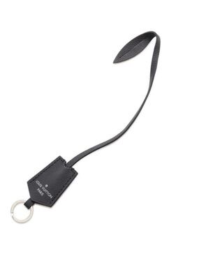 Louis Vuitton Black Leather Clochette with Silver Ring